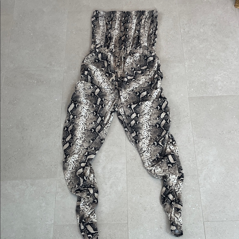 Justify Monochrome Snake Pattern Jumpsuit